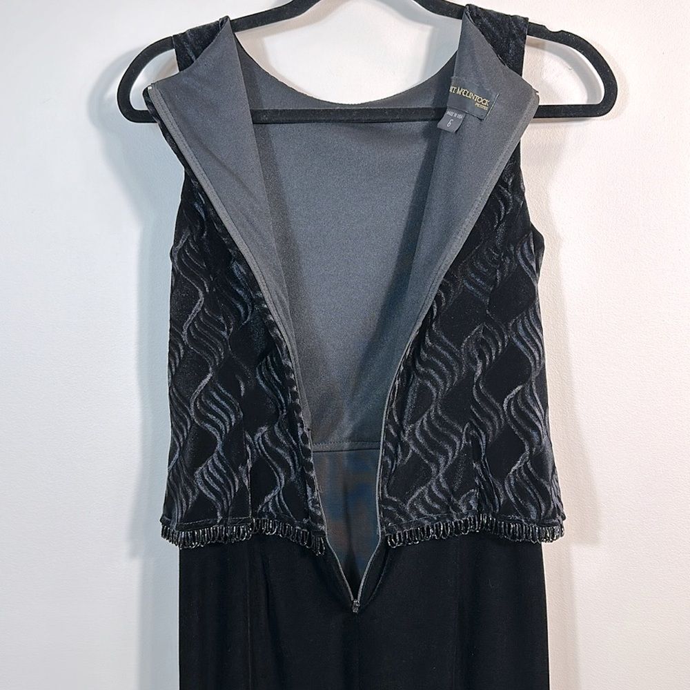 Vintage Scott McClintock Petite Black Sleeveless Mother Bride Formal Dress 6P - Picture 5 of 10